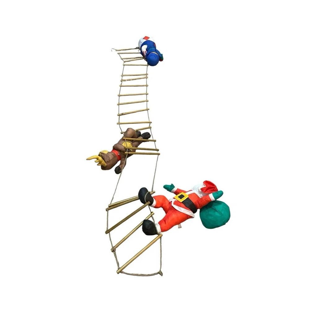 Santa & Friends‎ Climbing Ladder Christmas 8 Feet Nylon Plush Reindeer READ